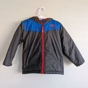 The North Face Toddler Reversible Jacket 4T Blue Gray Fleece Windbreaker‎